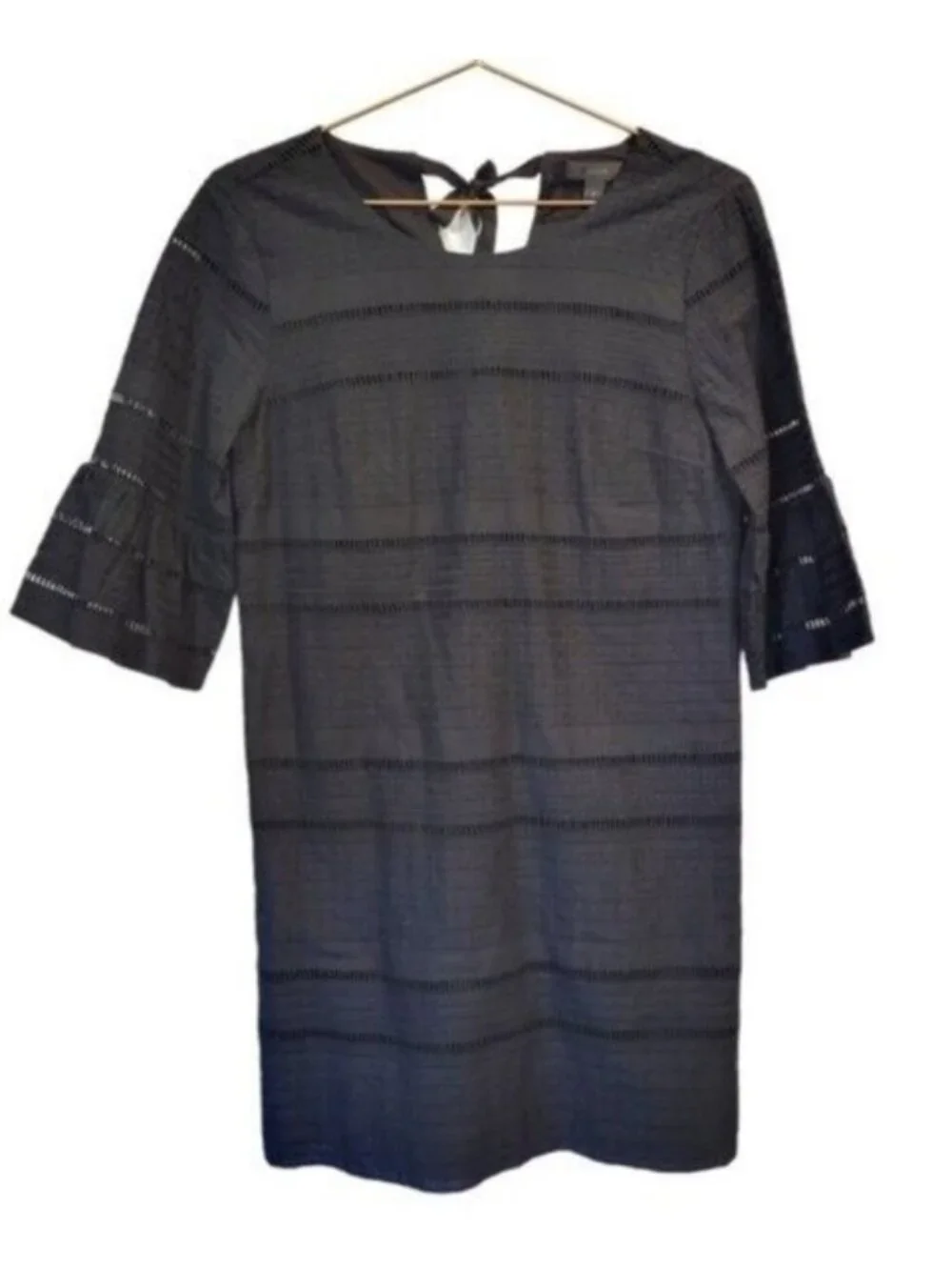 J. Crew | Flutter Sleeve Eyelet Shift Dress Black